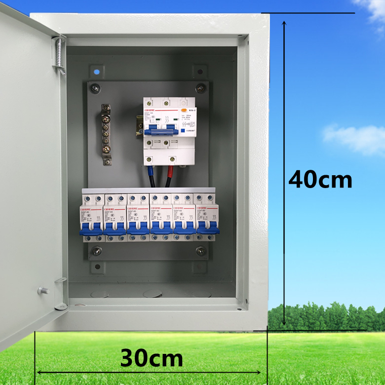 工地廠房家用掛牆配電箱成套漏電箱220v三級電箱開關箱300x400軍綠色