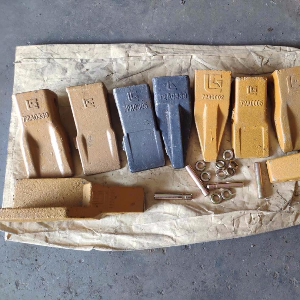 50c/855/850h硅锰合金斗齿加厚齿套岩石齿铲齿 耐磨柳工855边齿【图片