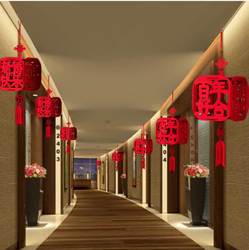 一世缘婚庆拉花结婚走廊喜字挂件结婚小灯笼大红灯笼结婚走廊布置客厅
