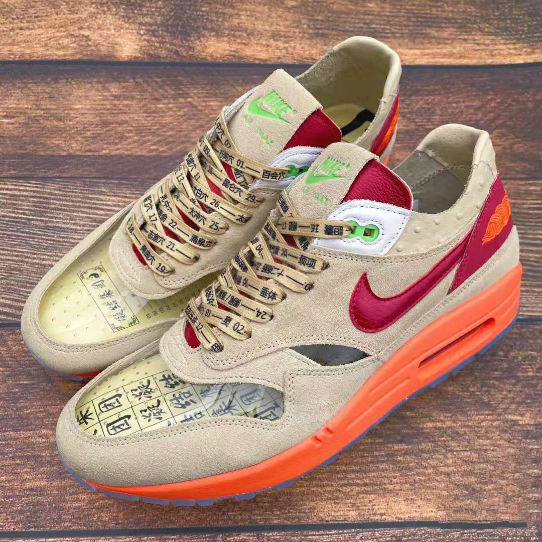 clotxno死亡之吻茶叶运动鞋陈冠希联名明星同款airmax1红色36