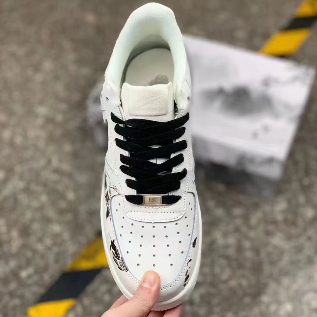 纯原af1 remake水墨中国风空军一号黑白泼墨手绘板鞋男女运动鞋 纯原