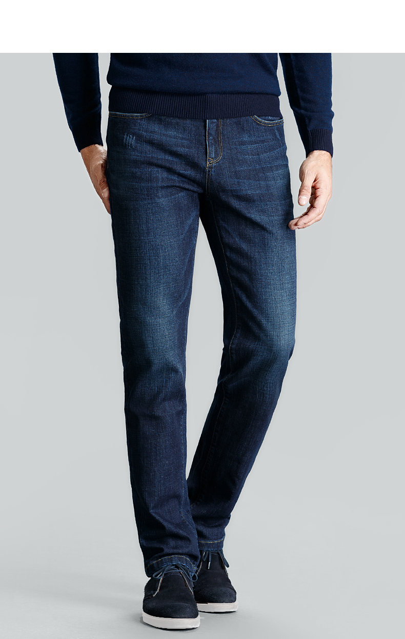 百斯盾(bestn)宽松牛仔裤男 2019秋冬新款青中年商务上班微弹直筒裤男