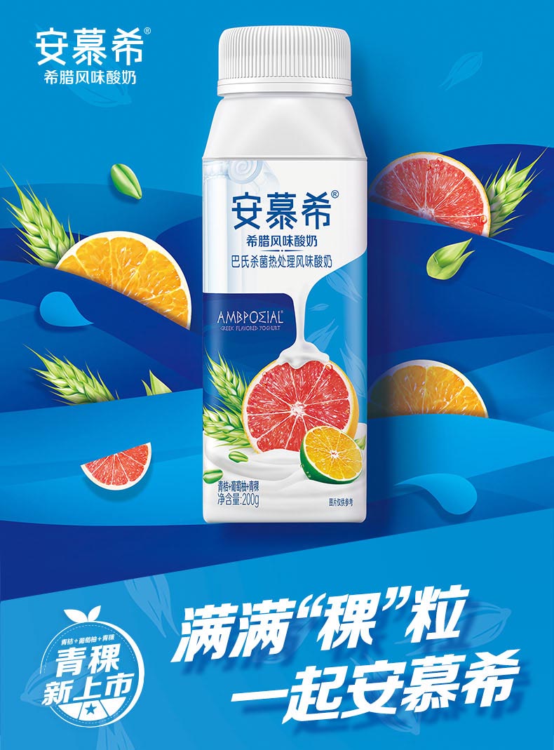 利安幕希酸奶牛奶整箱安慕希蓝莓味希腊式12盒风味酸奶芒果即食水果