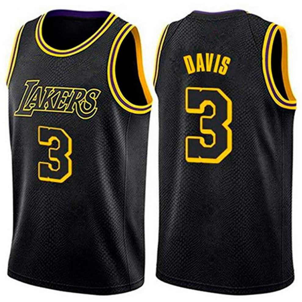 腾讯体育专营同款湖人队3号安东尼戴维斯davis复古刺绣篮球球衣 背心