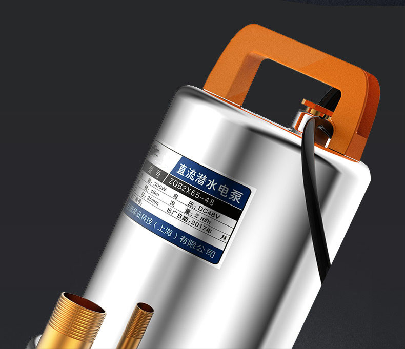 12v24v48v60v伏直流潜水泵水电瓶小型抽水泵农用抽水机24v25米电线180