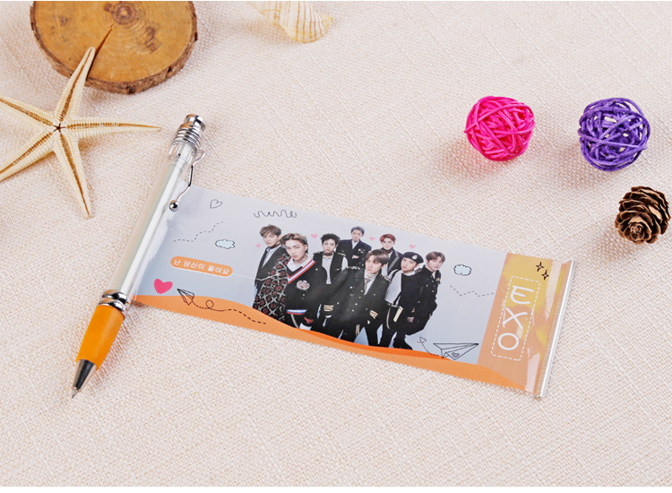 blackpink拉拉笔exoitzytxt黑色中性笔水笔学生文具同款周边学生文具