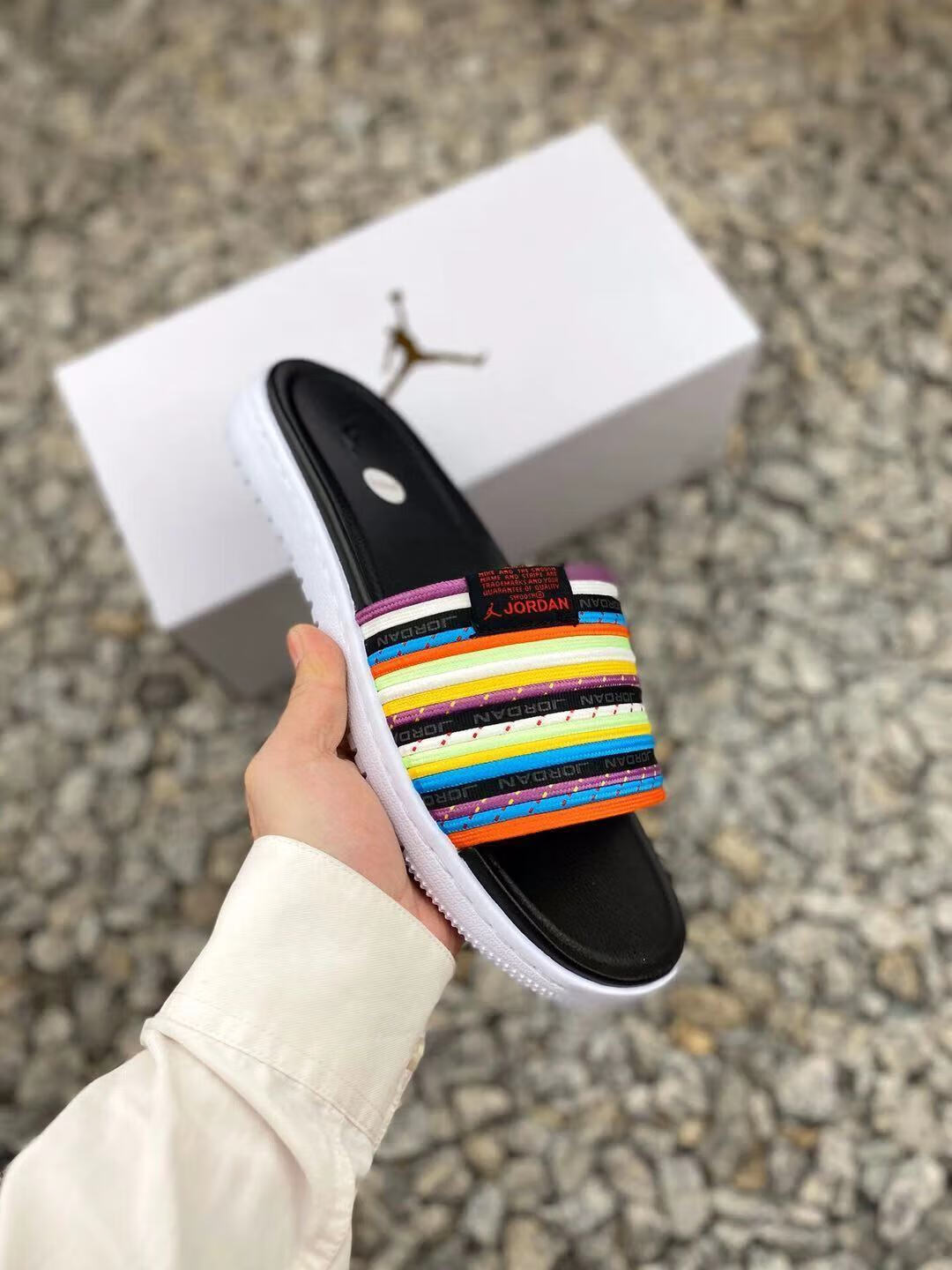 新款运动拖鞋 aj5百搭气垫拖鞋 轻质缓震棉中底运动沙滩拖鞋 拖鞋酷灰