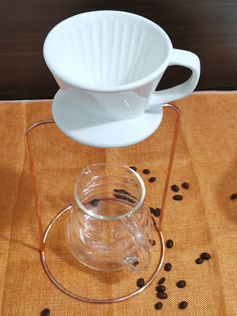 手冲咖啡过滤杯三孔陶瓷过滤器滴漏式咖啡滤纸手冲杯三眼过滤杯大号24