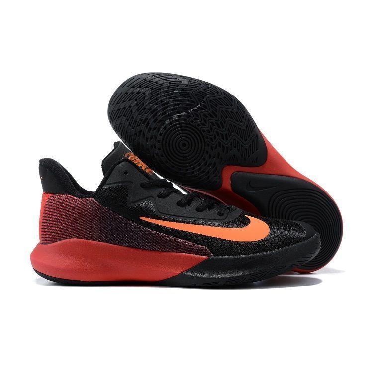 耐尅男款precision 4篮球鞋实战耐磨轻便气垫防滑男运动鞋 黑红白