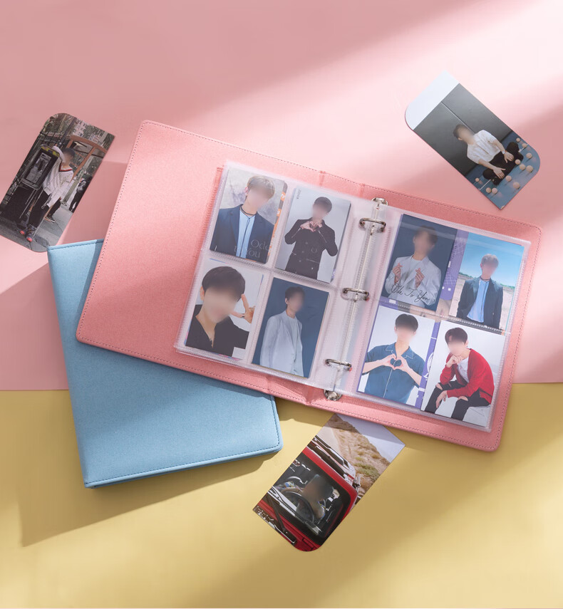 世宜得韩国小卡卡册 四宫格卡册定制活页韩国卡片收纳烧普收集册5寸