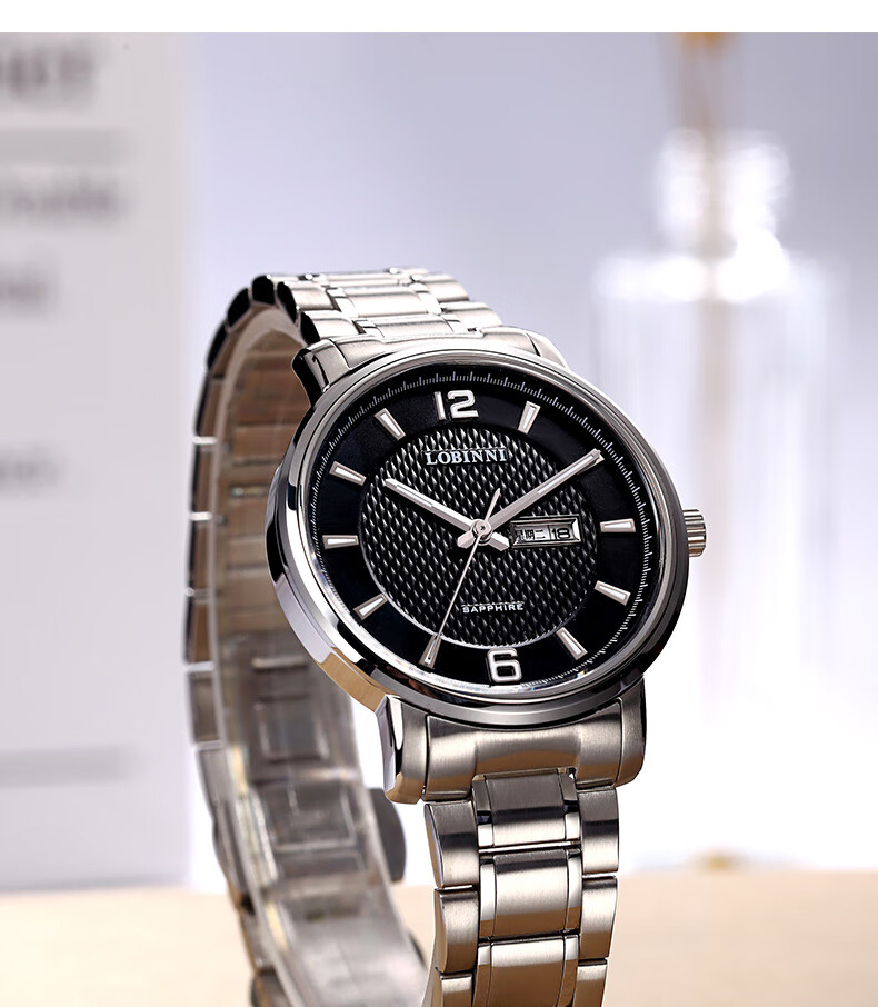 瑞士认证罗宾尼lobinni男士手表石英表商务情侣手表一对简约薄瑞士