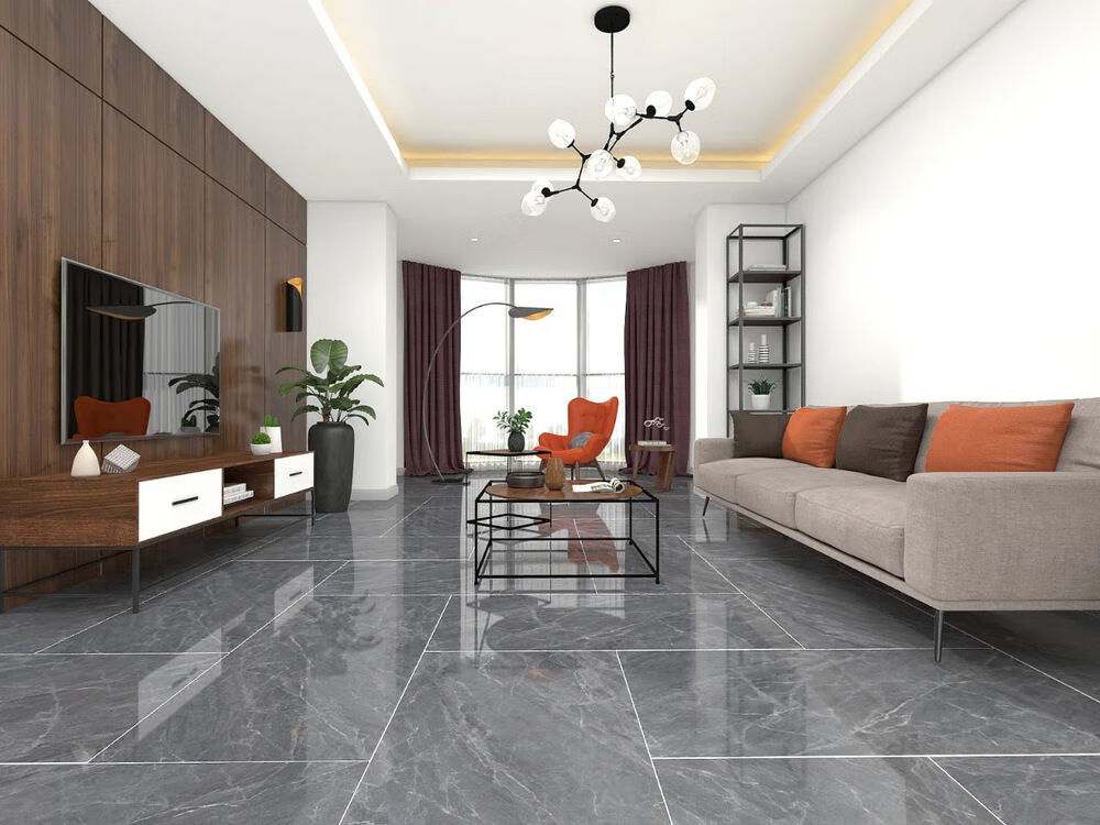 灰色通体大理石地板砖6001200客厅大厅简约现代瓷砖大板防滑耐磨 as