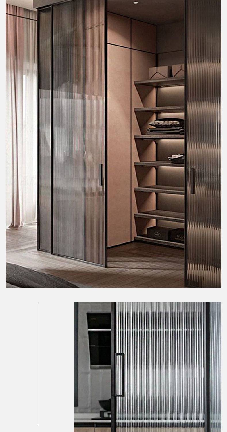 推拉门厨房移门单扇 极窄推拉门厨房钛合金窄细边框极简玻璃隔断长虹