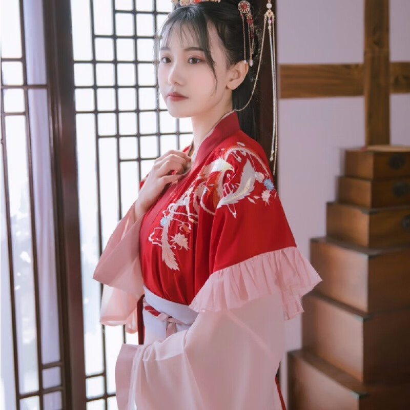 【夜未央】晋制交领汉服女梨花渡齐腰襦裙秋冬款古装衣服刺绣破裙 夜