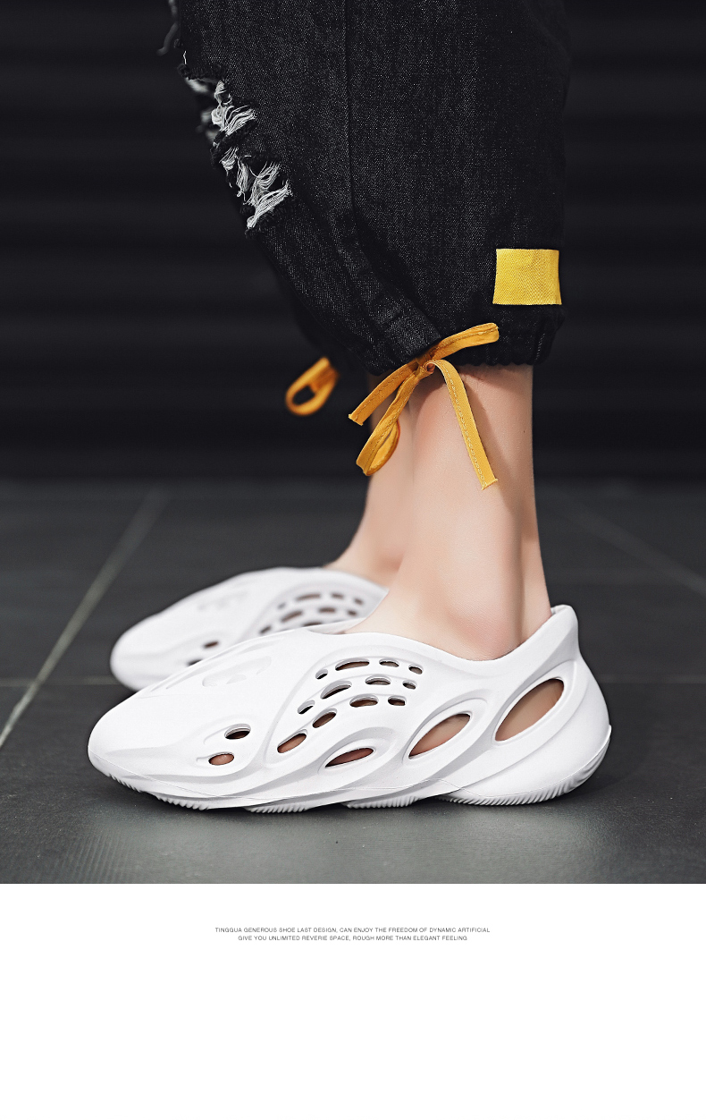 运动拖鞋 运动凉鞋梵斯椰子洞洞鞋正版700防滑软底包头凉鞋男ins潮