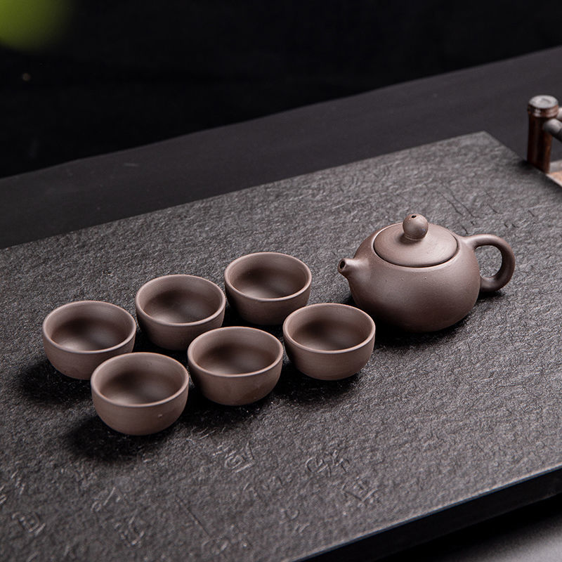 套装配件日式陶瓷茶具功夫茶具整套茶具 7头雪花素然壶(宽口杯)【图片