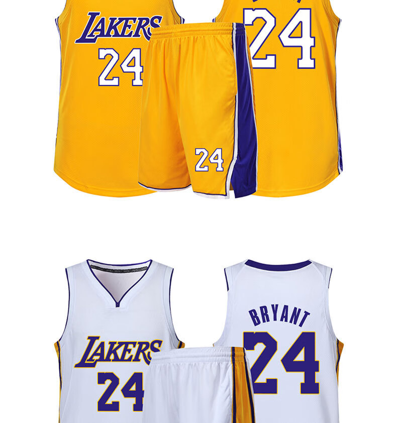 斯科比8号24号球衣复古套装男儿童退役比赛湖人黑球队定制请咨询客服