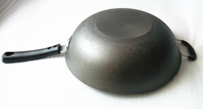 锅煤气灶电磁炉铁锅无涂层炒菜锅生铁锅健康铸铁锅 30cm平底无耳无盖