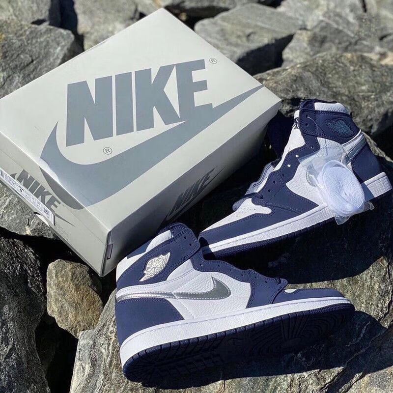 nike耐克高版本co jp aj1日本东京限定午夜蓝高帮蓝球鞋学生秋冬