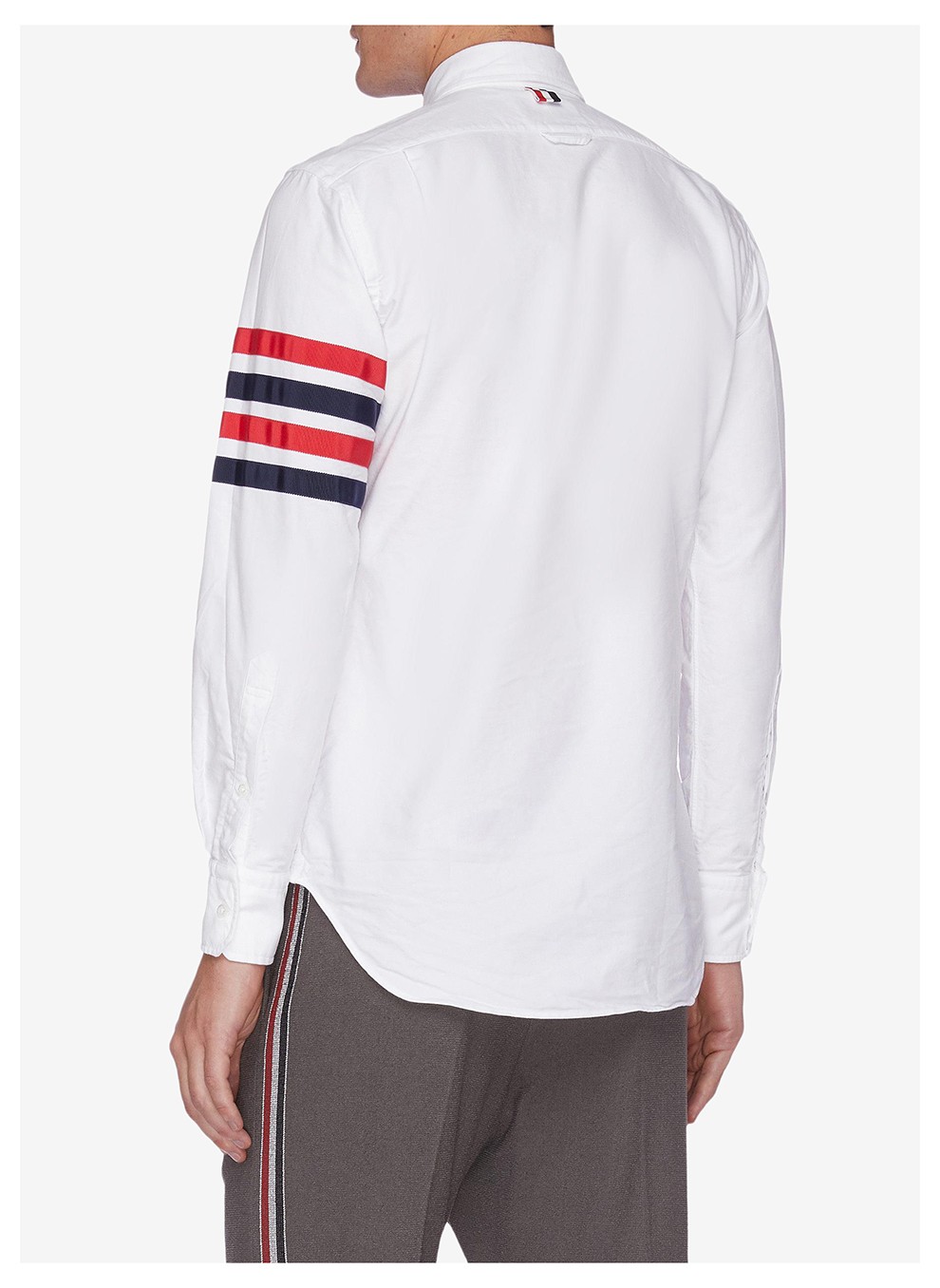 thombrown汤姆布朗男女通用棉质4条纹长袖衬衫mwl319a06177100白色1s
