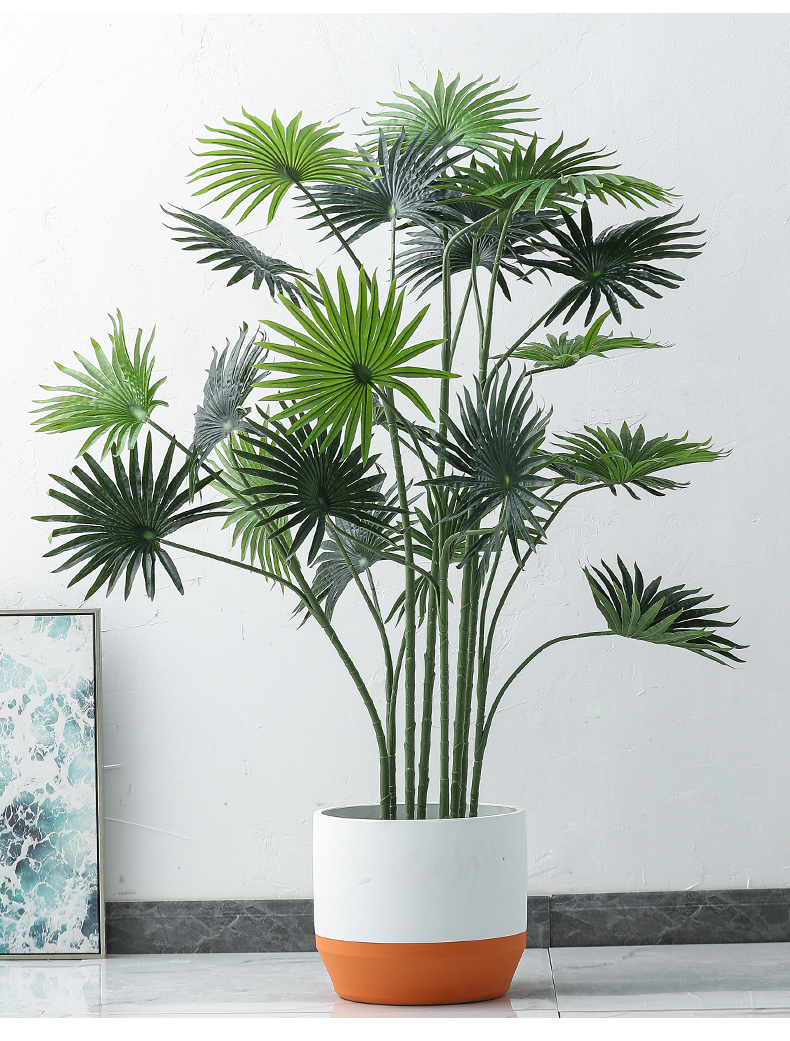 盆栽室内客厅橱窗落地花盆电视柜玄关家居饰品仿真燕尾葵120公分黑钵