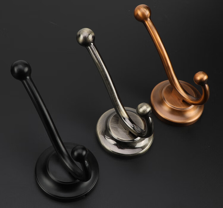 黑色挂衣钩美式进门衣服挂钩金属单个鞋柜单钩壁挂古铜衣柜衣帽钩免