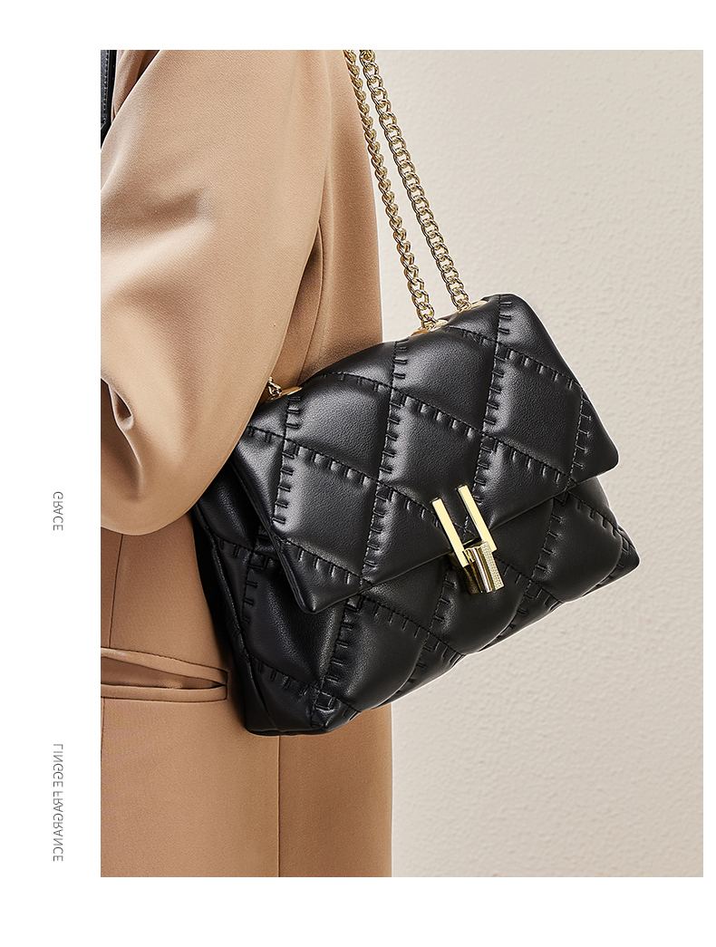 昭奢牛皮包包奢饰品女包时尚单肩包流行小香风链条包女士斜挎包女包潮