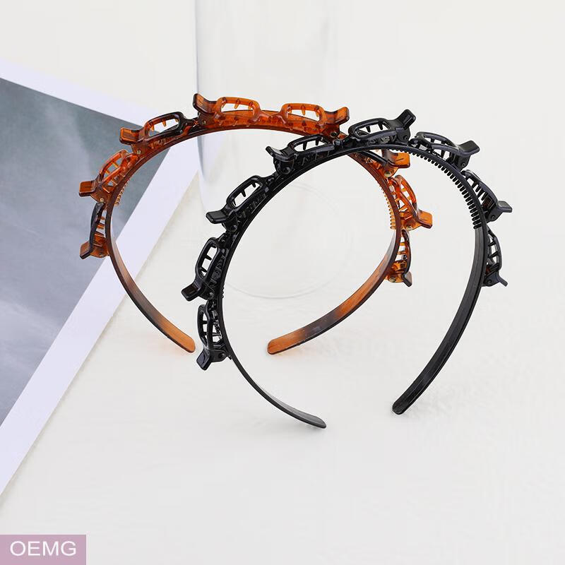 oemg 发夹顶夹刘海固定神器夹碎发带齿防滑编发镶钻头箍造型夹子发箍