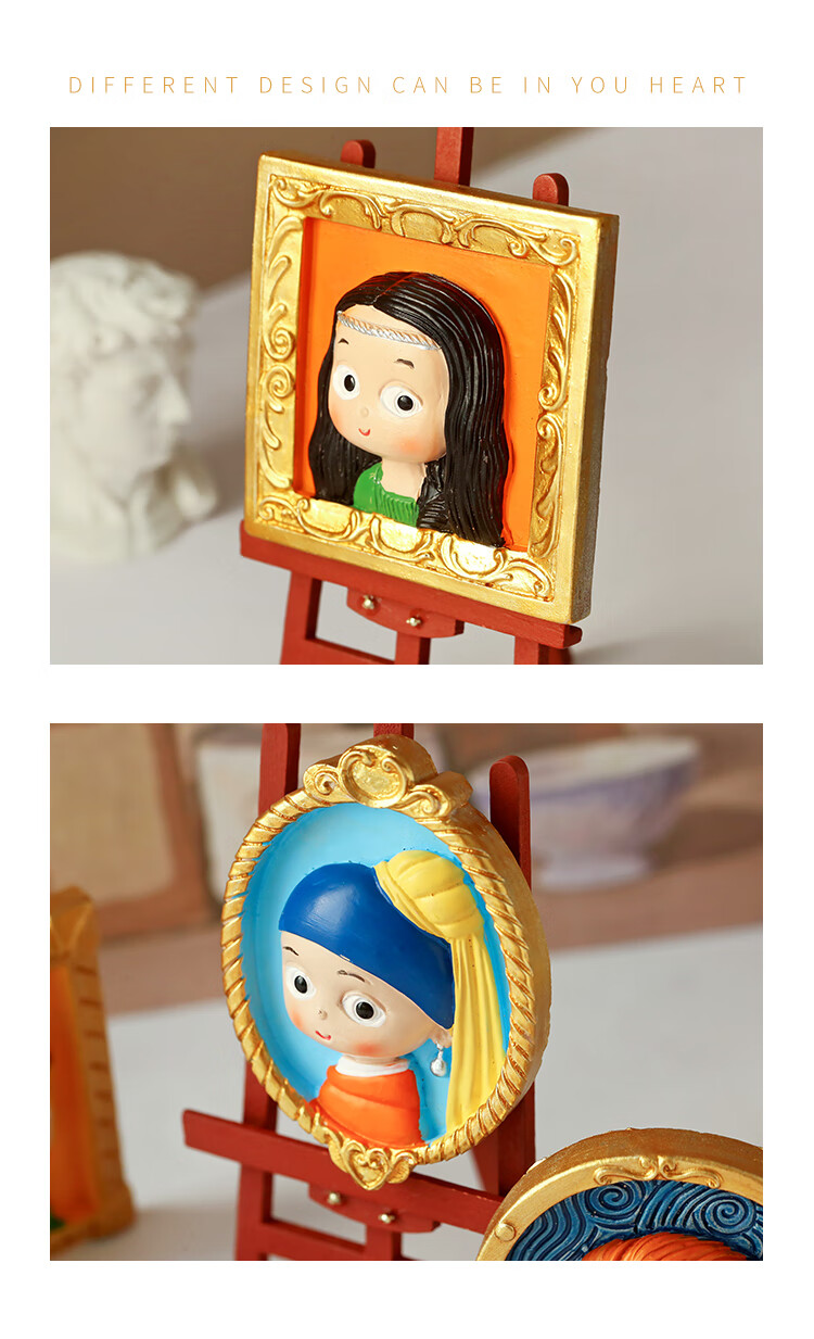 世界名画冰箱贴可爱世界名画冰箱贴磁铁磁力贴磁贴蒙娜丽莎新年磁性贴