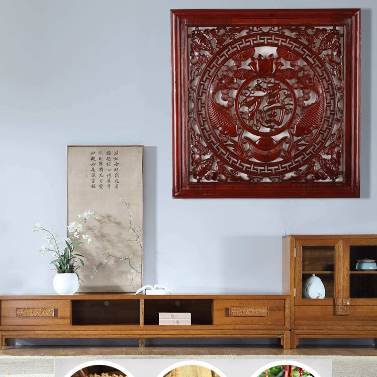别颖东阳木雕挂件香樟木实木雕刻画客厅入户玄关背景墙办公室酒店会所