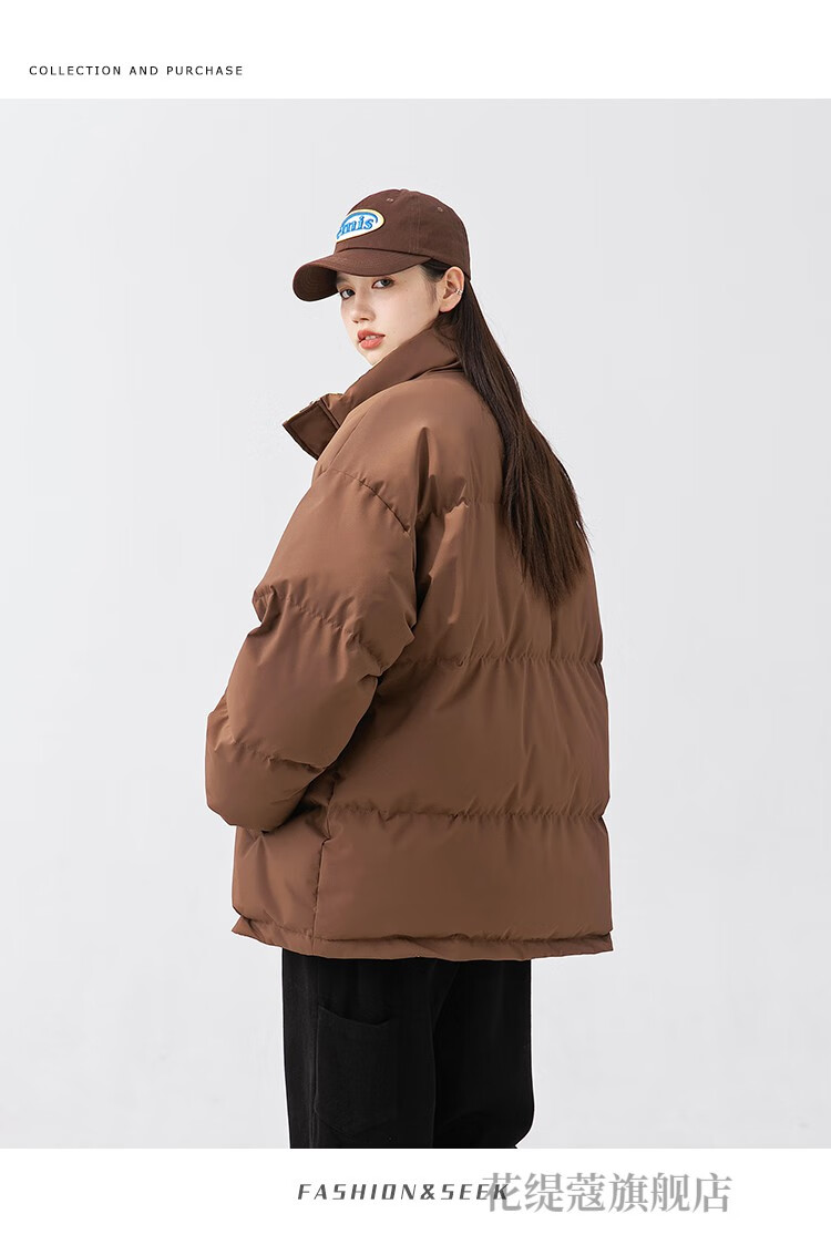 冬季微胖女生冬装穿搭配胖mm棋盘格拼接棉服女2022新款加厚宽松板显瘦