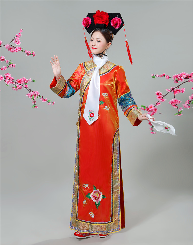 拍戏穿的女汉服装剧场表演连衣裙清朝格格古服饰演出服贵妃宫廷满族旗