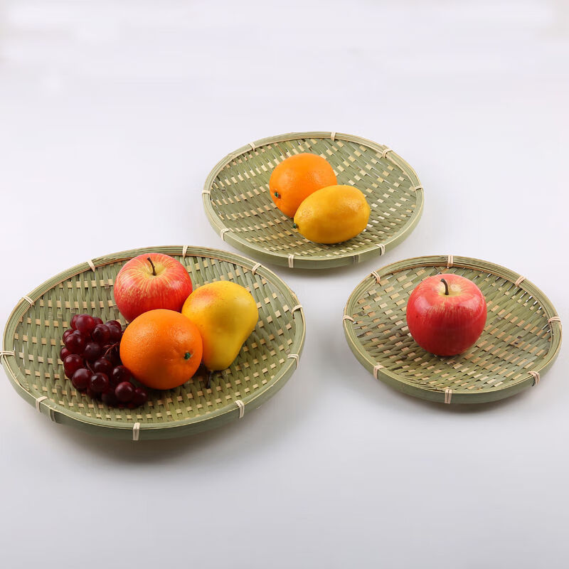 竹编制品簸箕果篮水果盘馒头筐家用竹篮子竹筐筲箕收纳篮家居装饰
