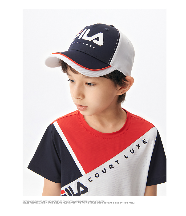 fila斐乐童装儿童帽子2022夏季新款时尚男童外出防晒遮阳帽鸭舌帽rd