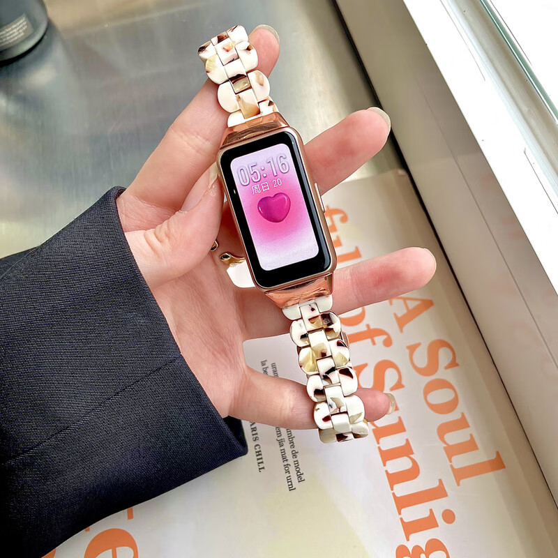 糖蚁适用华为智能手环7表带6pro腕带女士运动荣耀6通用版彩虹手表带六