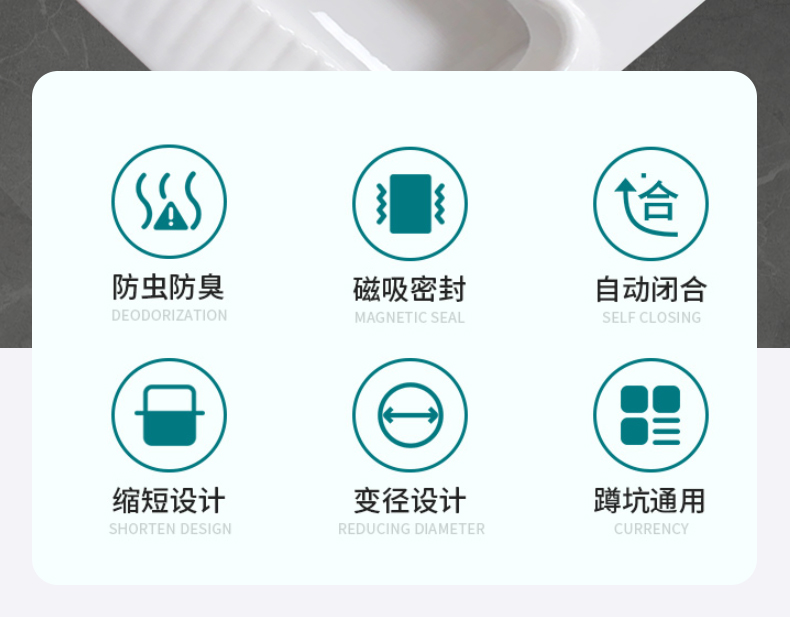 厕所防臭堵臭器卫生间通用蹲便器堵孔塞子便池盖蹲坑除臭堵塞神器参数