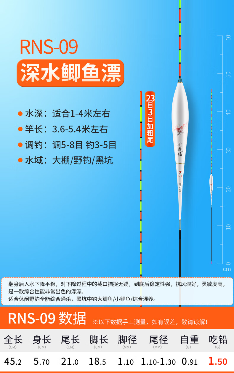 小凤仙轻口小碎目鲫鱼漂高灵敏纳米浮漂醒目浮标野钓漂防风浪 h-ns07