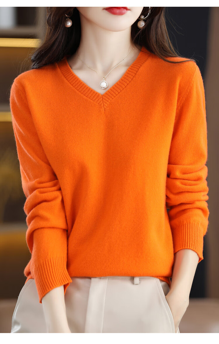 潮汕毛衣女冬慵懒秋季羊毛针织衫套头v领打底衫士羊毛衫东莞大朗大浪