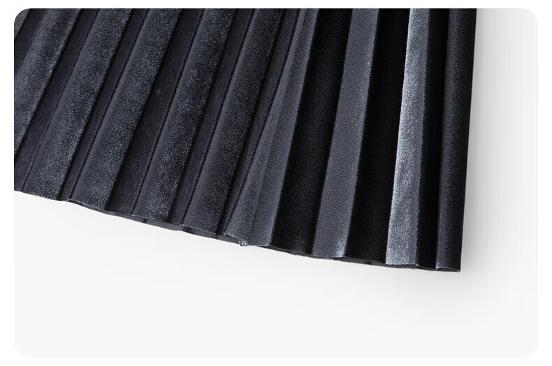 【绽放系列】伊芙丽灰色丝绒百褶裙女2022秋装新款垂坠显瘦a字裙 灰色