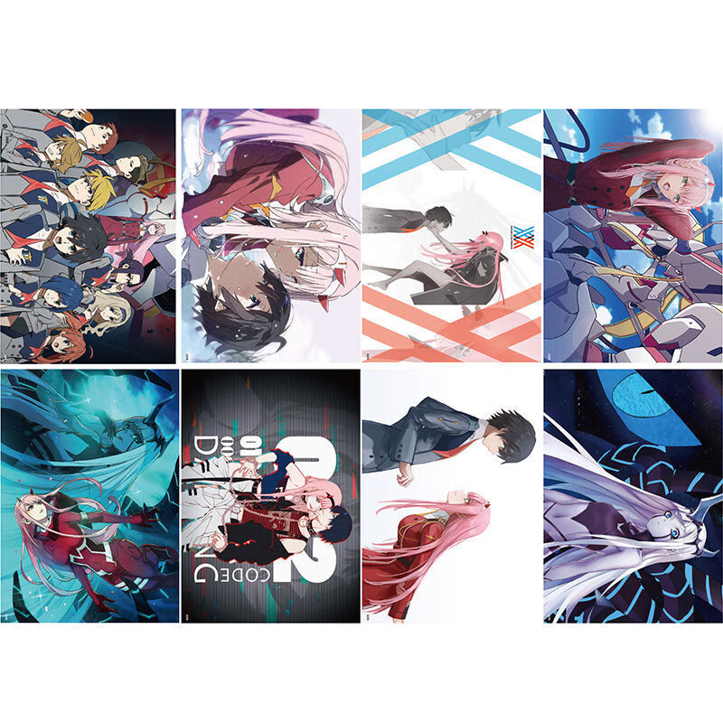 国家队海报 高清动漫darling in the franxx周边墙纸卡贴明信片纸玫瑰