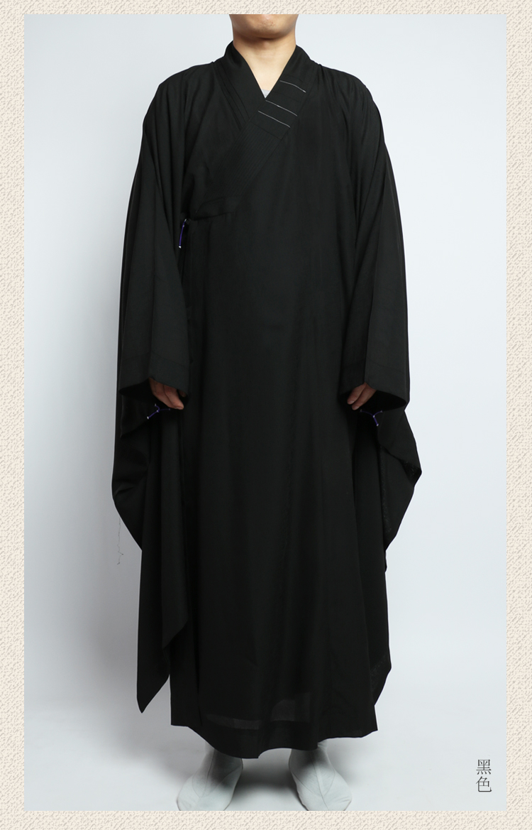 海青僧服台麻夏季长褂和尚服法会佛衣海青宽袖长袍禅修居士服土黄色41