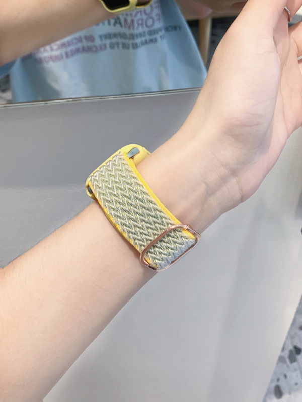 弘慧升 适用apple watch7表带iwatch6表带新款彩虹编织表带watch5/4/3