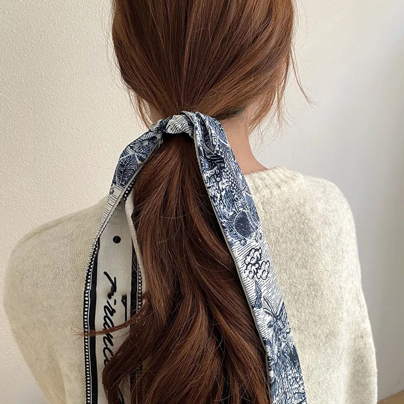 网红款绑发丝巾复古时尚网红小长条洗脸束发带简约宽边发饰依莲妃命运