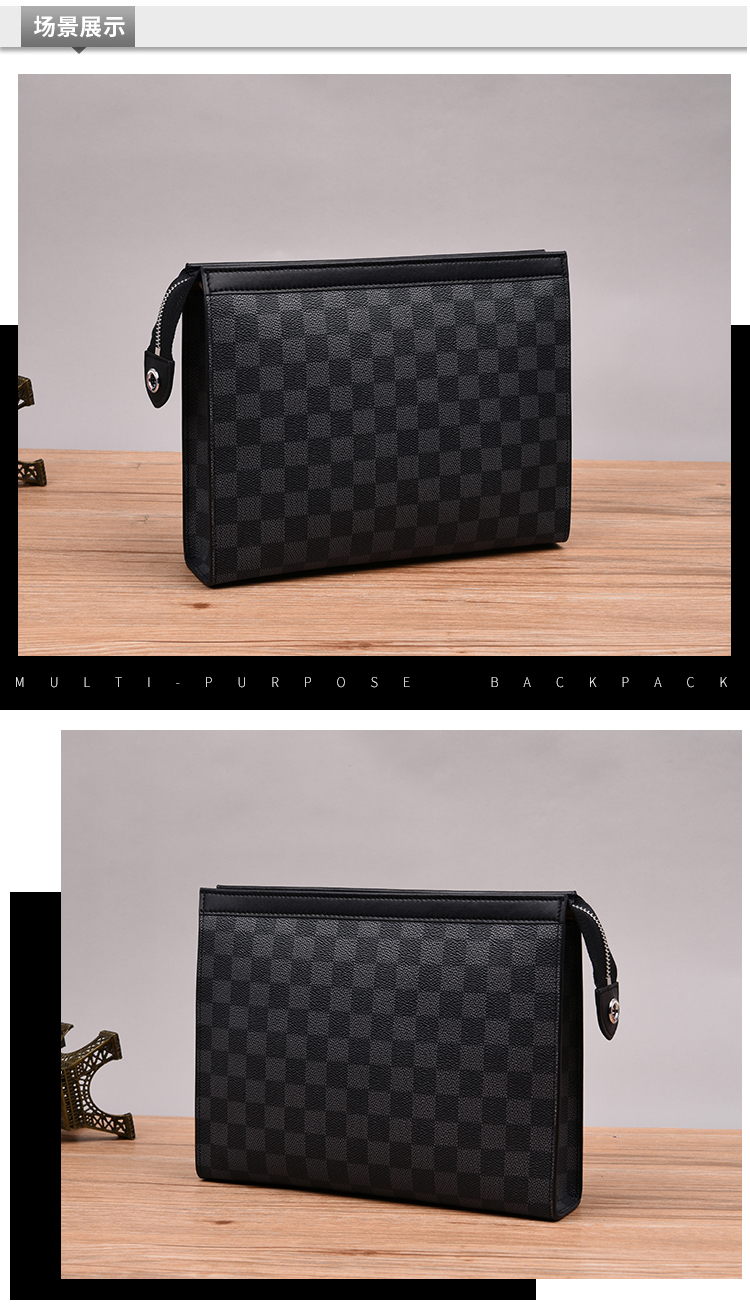 酷奇男包轻奢品牌男包新款潮男时尚手包网红男士休闲手拿包青年手抓包