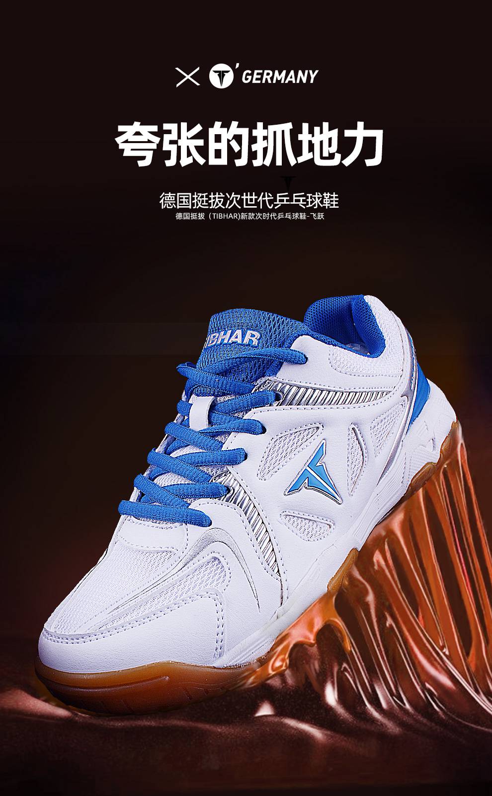 挺拔乒乓球鞋tibhar德国挺拔乒乓球鞋男鞋女款专业乒乓球运动鞋防滑