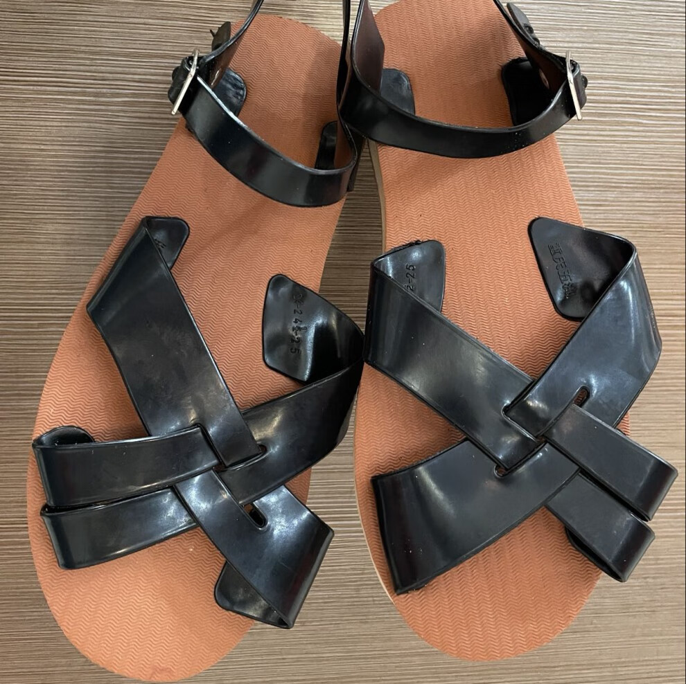 老式泡沫凉鞋男士工作鞋经典夏季镂空洞洞平底复古80年代休闲潮流