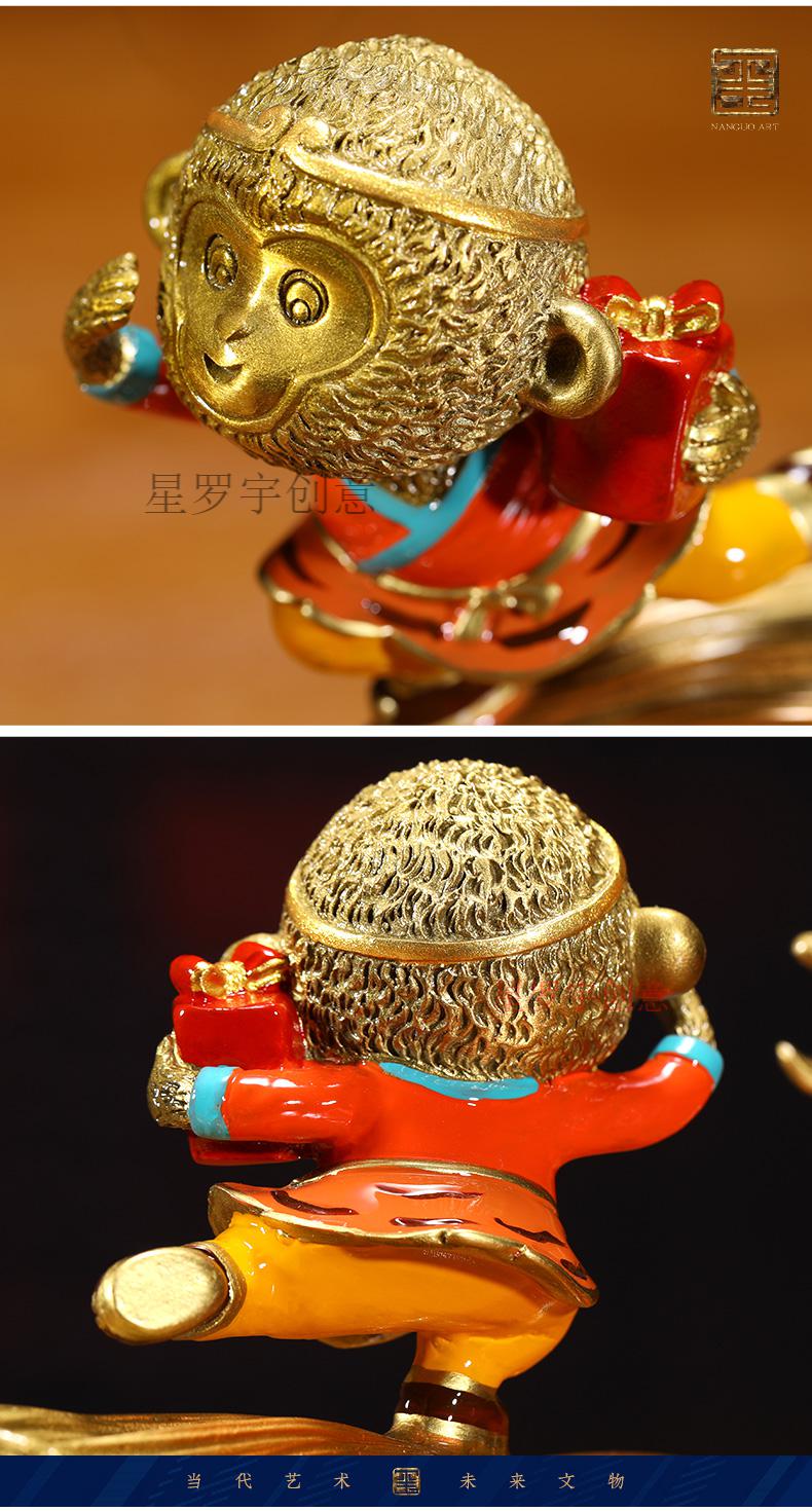 星罗宇创意  铜马上封侯客厅老板办公室桌面装饰工艺品摆件