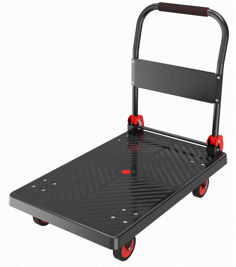 平板车搬运车折叠万向轮快递用拖车小拉车手推车 黑色家用迷你款100斤