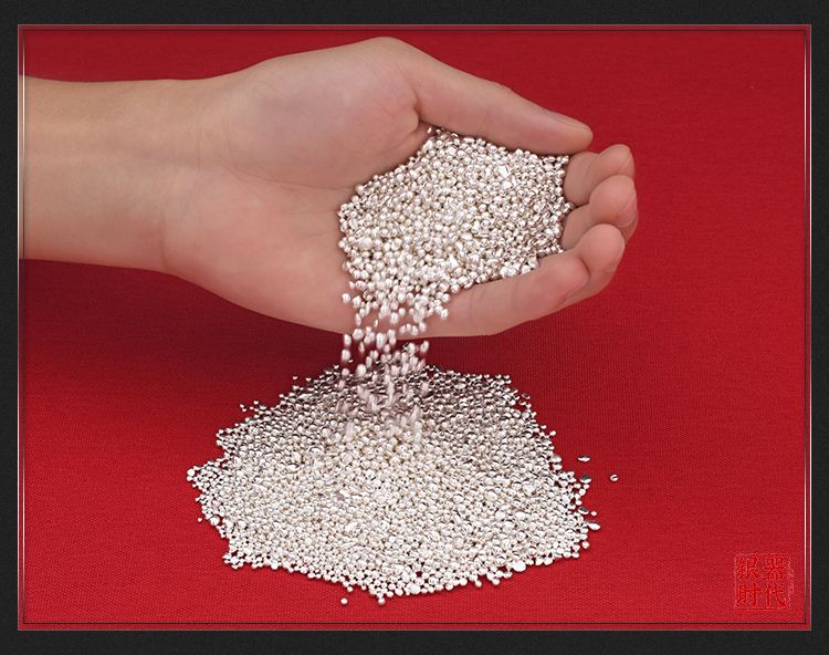 庆昌银楼s999足银粒足银珠子首饰加工白银原料碎银把玩投资收藏银粒50