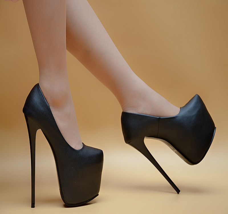 高跟鞋18cm细跟18cm超防水台单鞋欧美夜店恨天高性感黑色女鞋公主17cm